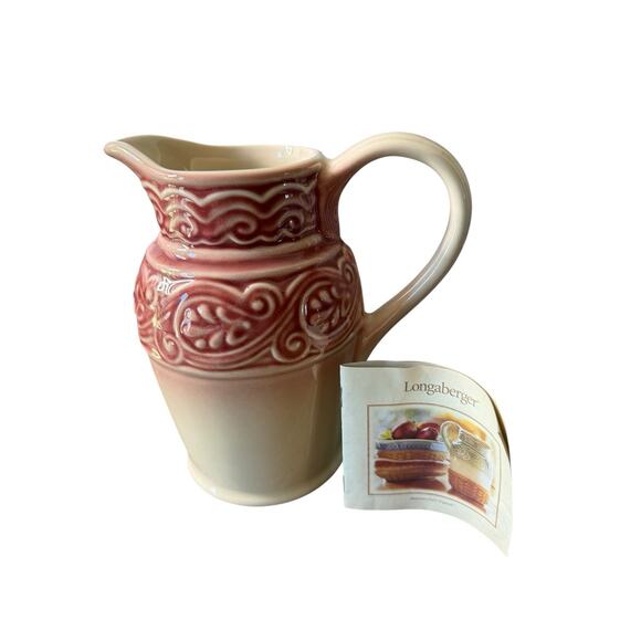Longaberger Pottery American Craft Ceramic Pitcher Paprika 8" Dishwasher Safe - Picture 1 of 5